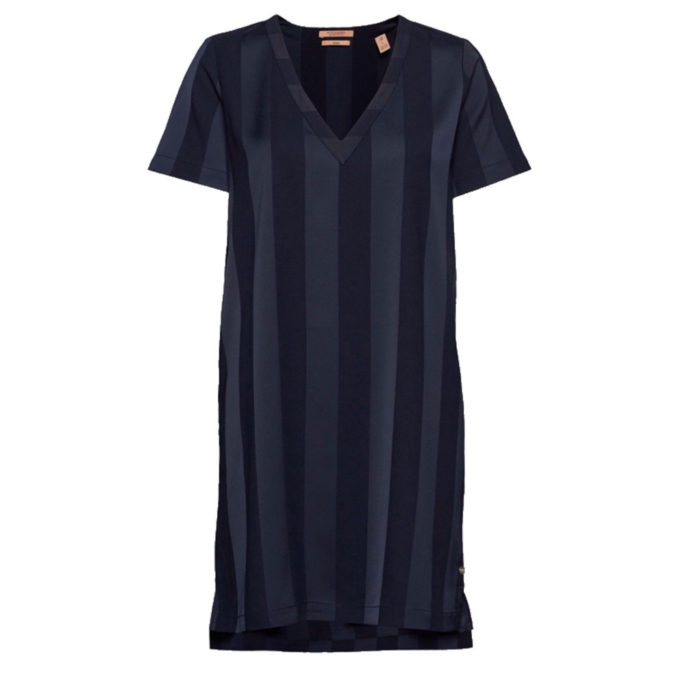 NWOT Scotch & Soda navy striped v-neck shift dress